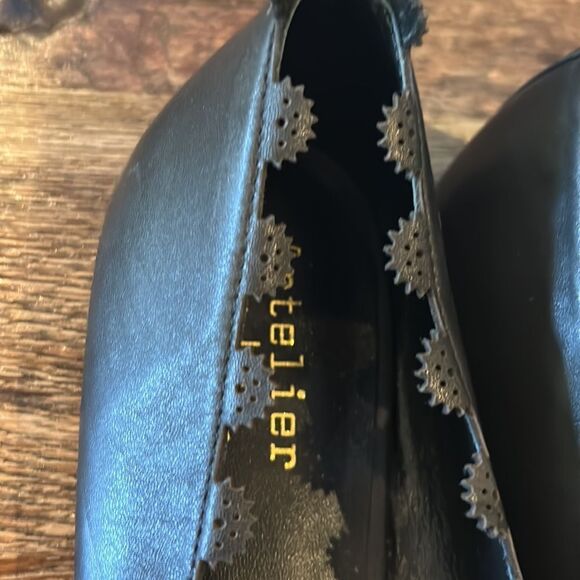 Nicole Miller Artelier black leather Tampa ballerina ballet flats 8 - Picture 3 of 6